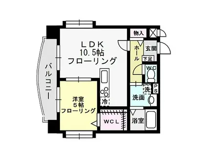 セラヴィ(1LDK/4階)の間取り写真