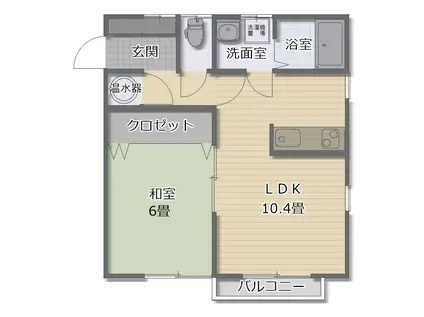 メゾン幸町(1LDK/2階)の間取り写真