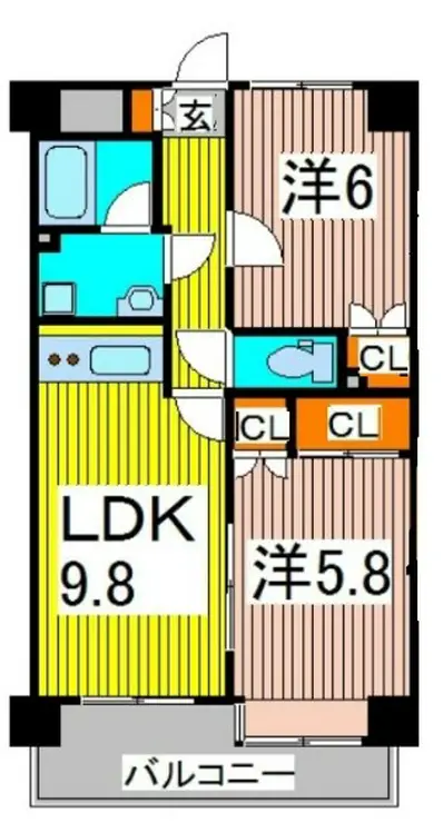 パークサイドハイツタケノヤ 2階階 間取り
