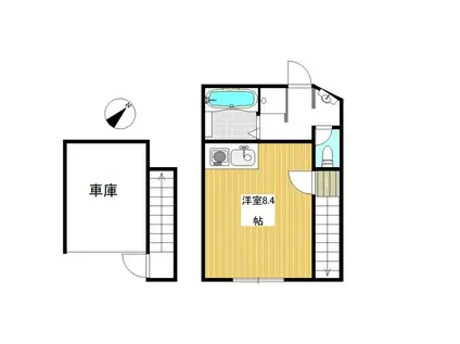 ヴィラフォレスタD(ワンルーム/2階)の間取り写真