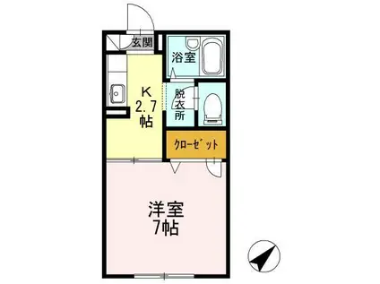 ディアス・ナガタ(1K/2階)の間取り写真