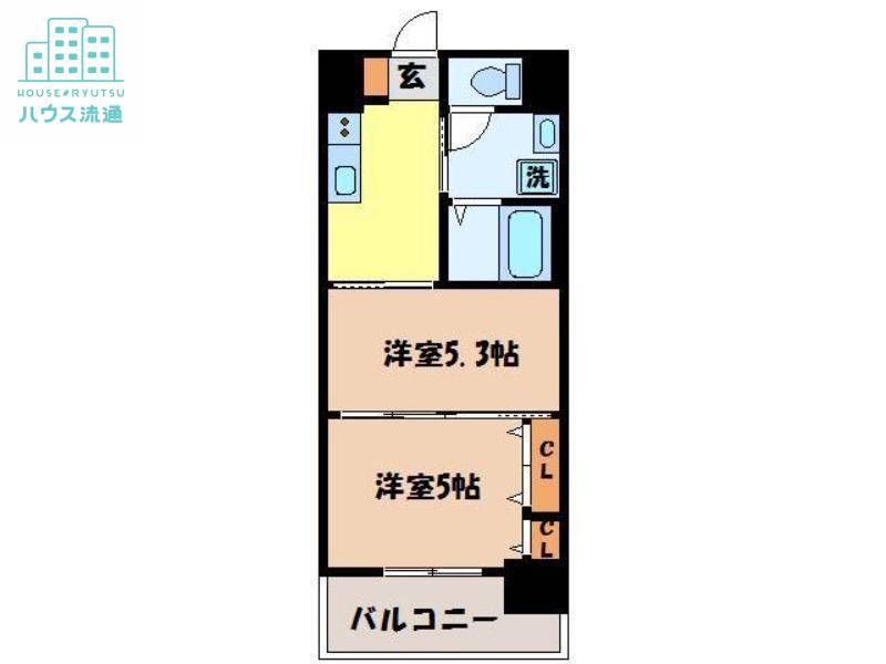 スカイコート西山(2K/10階)の間取り写真