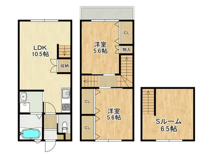 MODERN PALAZZO 戸石A(2SLDK/1階)の間取り写真