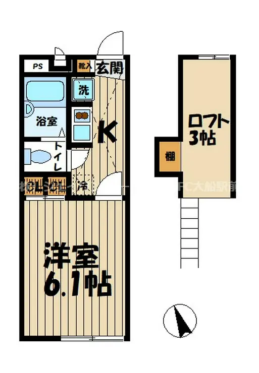 レオパレス鎌倉台 1階階 間取り