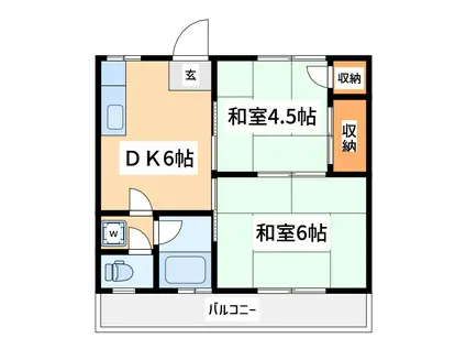 セントラルコーポ(2DK/2階)の間取り写真