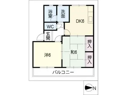 ヴィステリア 27(2DK/1階)の間取り写真