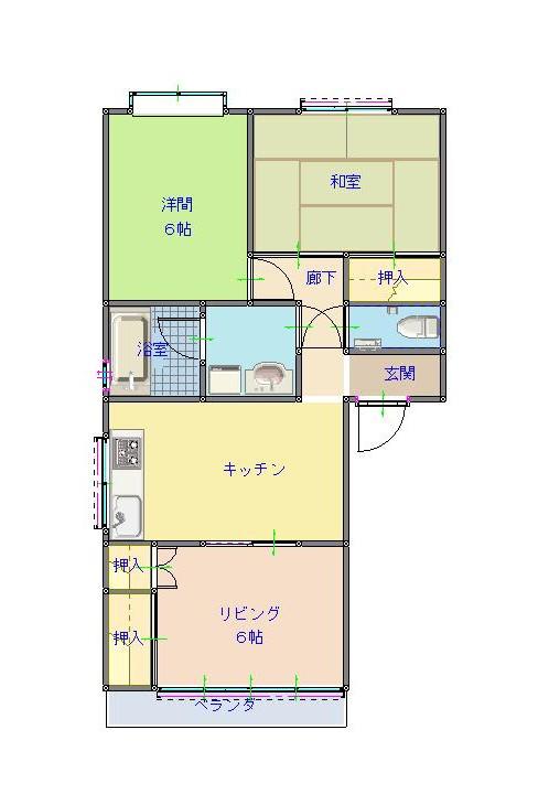 コーポ荒巻(3DK/4階)の間取り写真