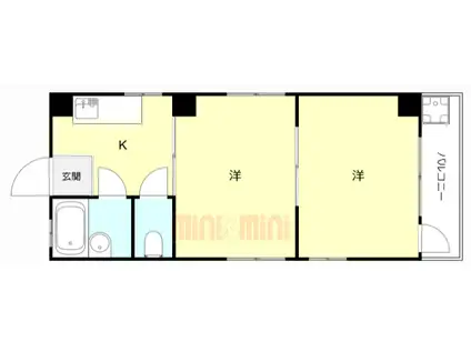 ウイズ園田(2K/2階)の間取り写真