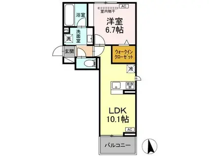 VERITE(1LDK/3階)の間取り写真