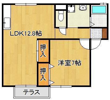 セジュールさなえ(1LDK/1階)の間取り写真