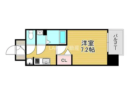 レシオス大阪城北詰(1K/9階)の間取り写真