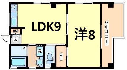 レガーロ三宮(1LDK/4階)の間取り写真