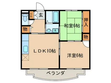 コンフォールパオ(2LDK/2階)の間取り写真