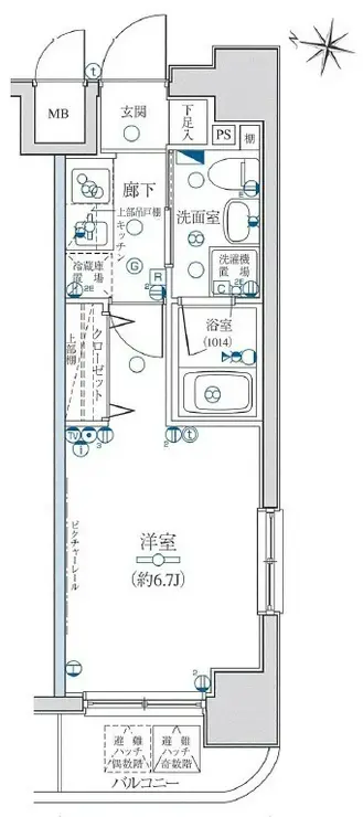 グリフィン横浜・ウエストフォルム 5階階 間取り