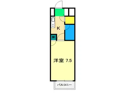 コートクレソン21(1K/11階)の間取り写真