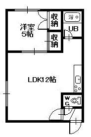 コーポ トパーズ(1LDK/2階)の間取り写真