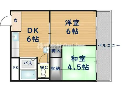 ロイヤル池田(2DK/2階)の間取り写真