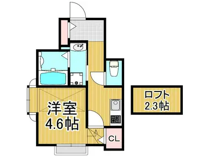 GAJA(1K/2階)の間取り写真