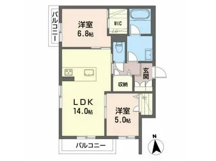 プランドール(2LDK/3階)の間取り写真