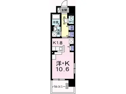 ポーシェガーデンⅡ(1K/3階)の間取り写真