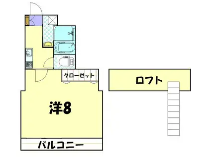 アリオッソII(1K/5階)の間取り写真
