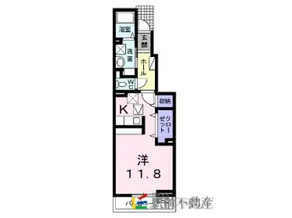 ソレイュ・メゾンI(1K/1階)の間取り写真