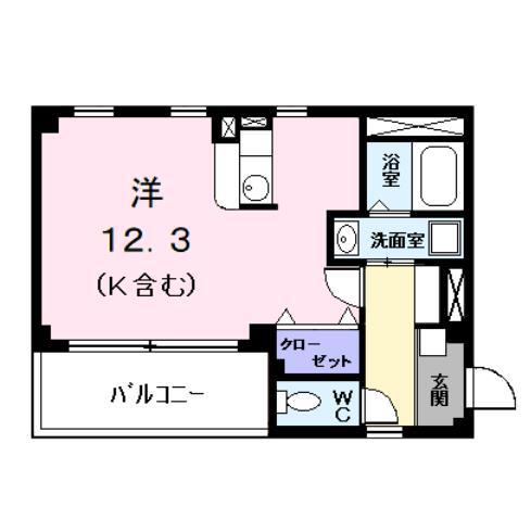 シームリーハウス(ワンルーム/2階)の間取り写真