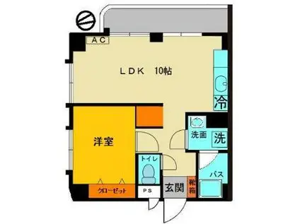 妙義坂マンション(1LDK/5階)の間取り写真
