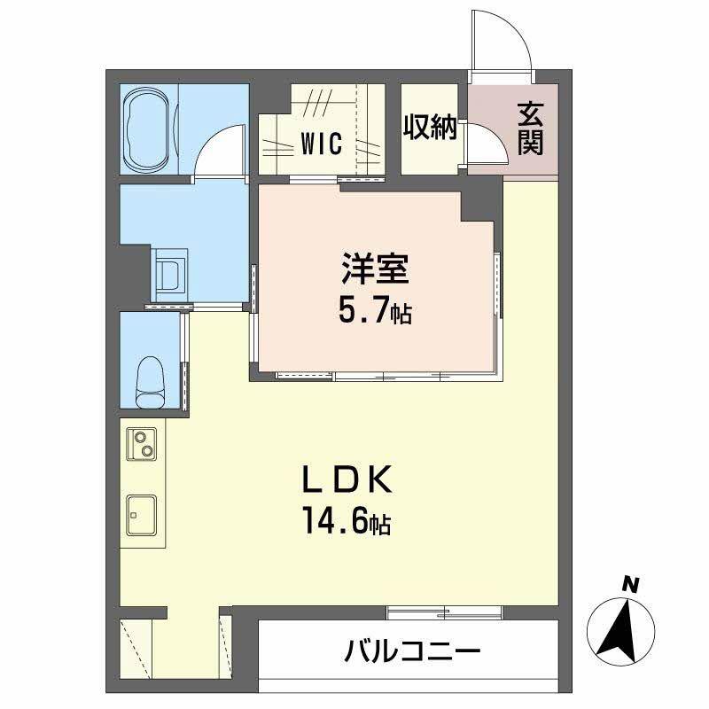 LUANA KAMISUGI(1LDK/3階)の間取り写真