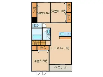 メゾンルーチェ(3LDK/2階)の間取り写真
