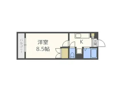 エフィービル(1K/1階)の間取り写真