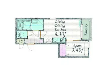 CHERIM 本陣十王町 ノース(1LDK/3階)の間取り写真