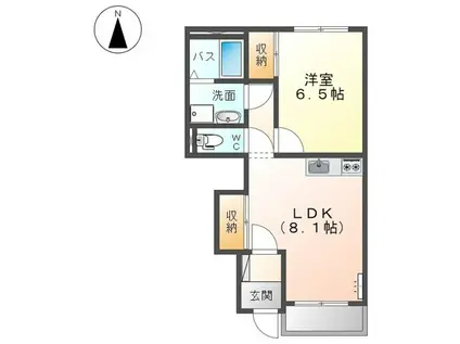 サンコートブロッコリー(1LDK/1階)の間取り写真