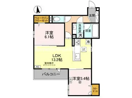 BRILANT(2LDK/1階)の間取り写真