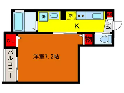 WIN KIDOURAVII(1K/2階)の間取り写真