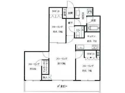 アトラスタワー西新宿(3LDK/11階)の間取り写真