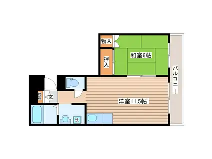 ハイツクレイン(2K/1階)の間取り写真