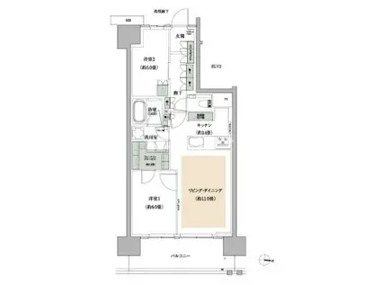 ザ・パークハウス亀戸九丁目(2LDK/2階)の間取り写真