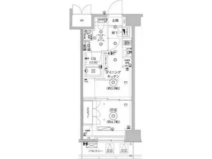 セジョリ墨田イーストIII(1DK/2階)の間取り写真
