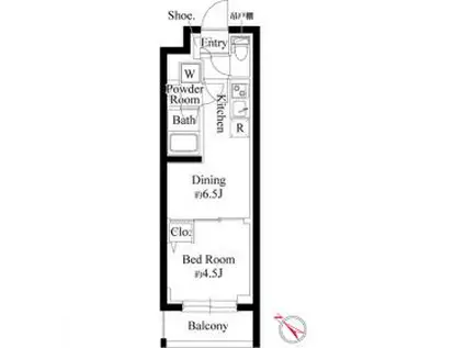 プラチナスクエア赤羽(1DK/3階)の間取り写真