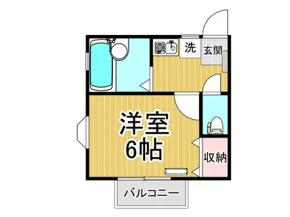 クオリティ宝塚(1K/2階)の間取り写真