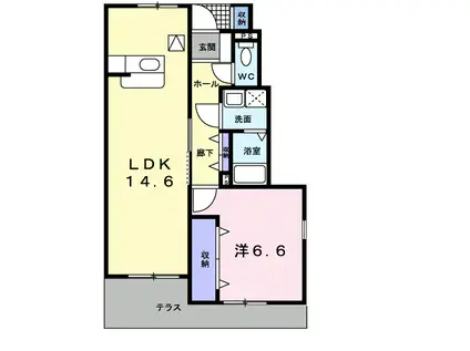 レ・パラッツオII(1LDK/1階)の間取り写真