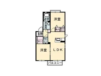 シャーメゾン ヴェルジュール I棟(2LDK/2階)の間取り写真
