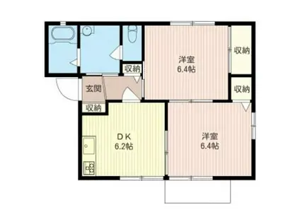 リヴェール(2DK/1階)の間取り写真