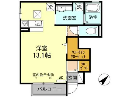 LEVANT(ワンルーム/1階)の間取り写真