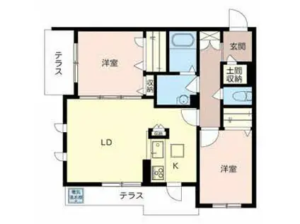 メイプルコート菅原(2LDK/1階)の間取り写真