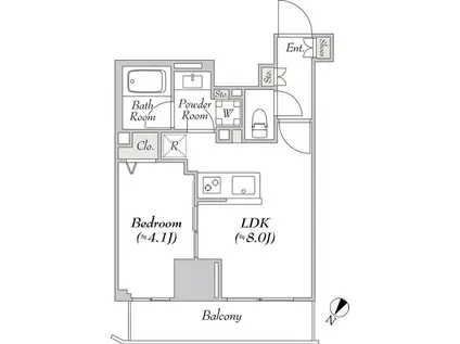 ルミーク北品川(1LDK/6階)の間取り写真