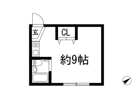 メゾン槻木(ワンルーム/1階)の間取り写真