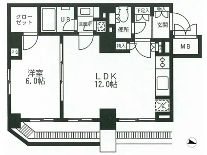 レジディア白金高輪(1LDK/9階)の間取り写真