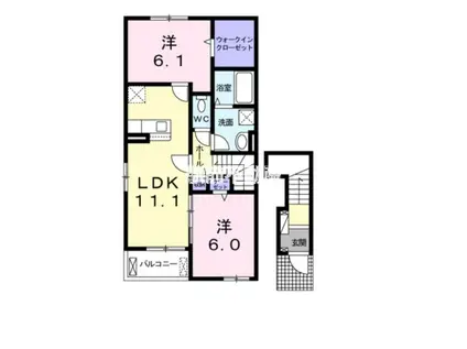 HIRO V(2LDK/2階)の間取り写真